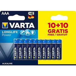 Foto van Varta - varta longlife power aaa alkaline batterijen 20 stuks - 30 dagen niet goed geld terug