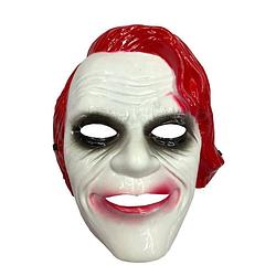 Foto van Partychimp gezichtsmasker joker pvc wit/rood one-size