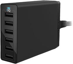 Foto van Anker powerport 6 oplader zonder kabel met 6 usb poorten 12w zwart