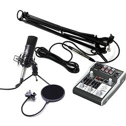 Foto van Devine m-mic podcast set studiomicrofoon met usb-mixer