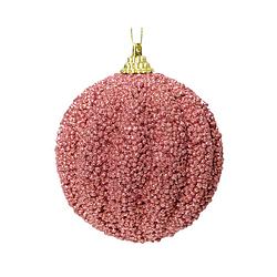 Foto van Kerstbal foam d8cm velours roze