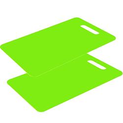 Foto van Excellent houseware snijplank - 2x - groen - kunststof - 29 x 20 cm - snijplanken