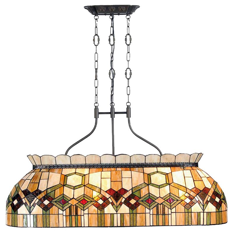 Foto van Haes deco - hanglamp tiffany groen 115x36x130 cm e27/max 4x60w