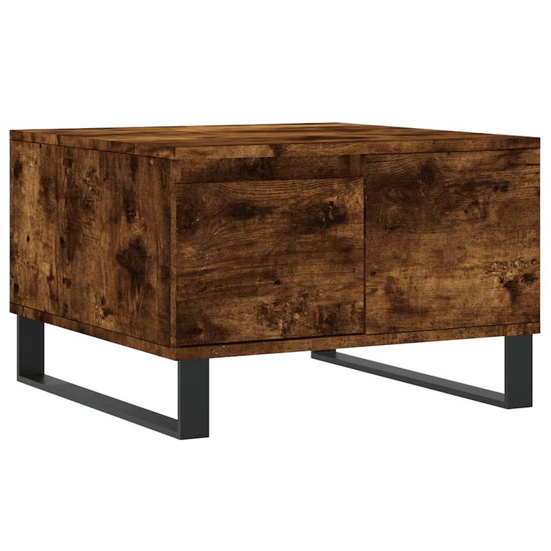 Foto van Vidaxl salontafel 55x55x36,5 cm bewerkt hout gerookt eikenkleurig