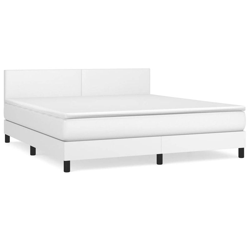 Foto van The living store boxspringbed - kunstleer - 203x160x78/88 cm - verstelbaar hoofdbord - pocketvering matras -