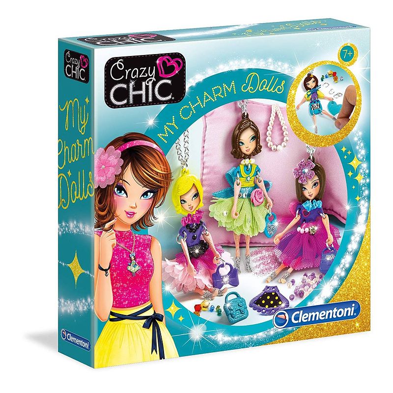 Foto van Clementoni knutselset crazy chic my charm dolls meisjes