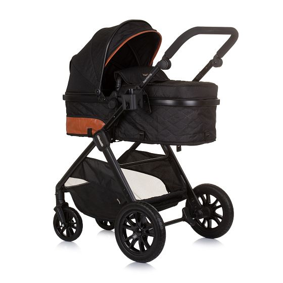 Foto van Chipolino harmony opvouwbare 3 in 1 kinderwagen met luiertas obsidian