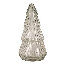 Foto van Clayre & eef glazen potje kerstboom ø 11x21 cm transparant glas voorraadpot deksel transparant voorraadpot deksel