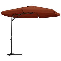 Foto van The living store terracotta parasol - 300x250 cm - uv-beschermend polyester - stabiele stalen constructie