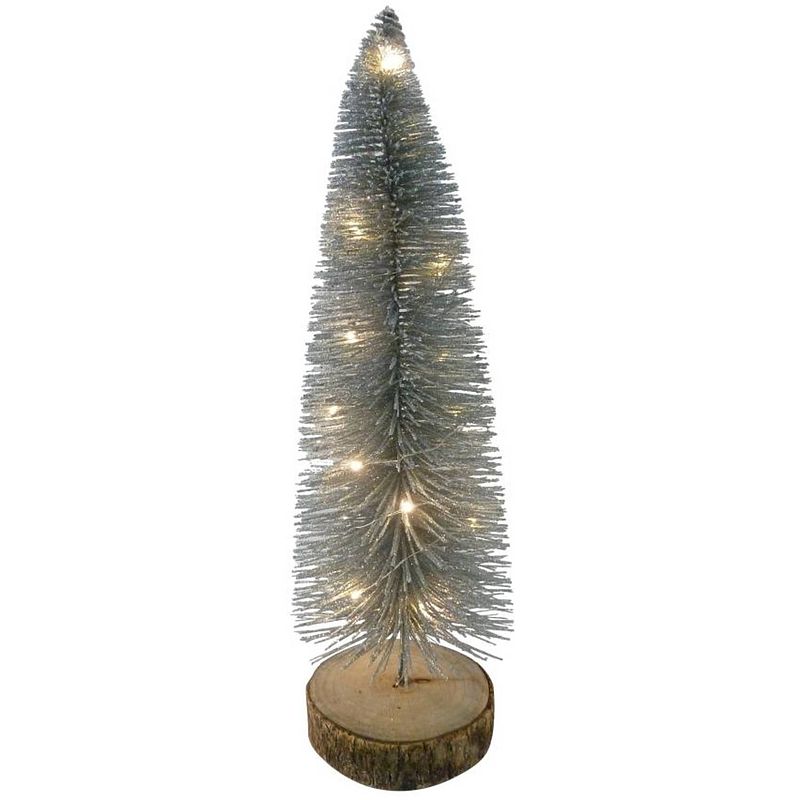 Foto van Peha kerstboom 43 cm led hout zilver/bruin