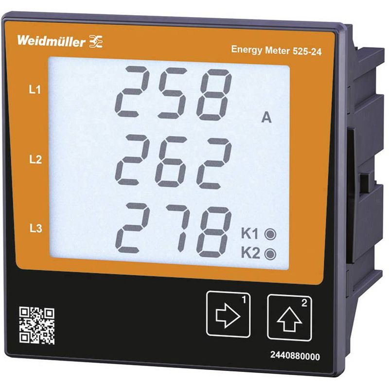 Foto van Weidmüller energy meter 525-24 digitaal inbouwmeetapparaat