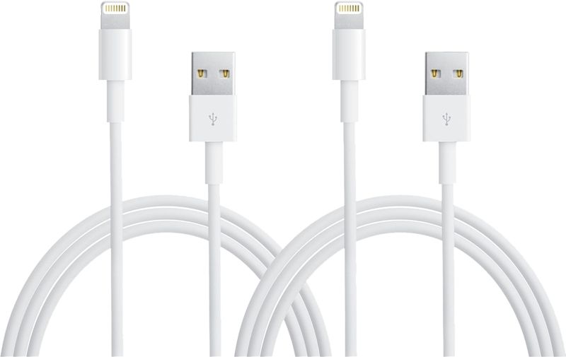 Foto van Apple usb a naar lightning kabel 1m kunststof wit duopack