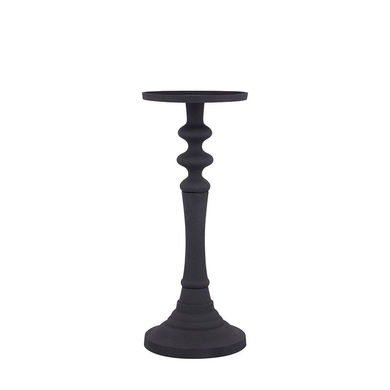 Foto van Ptmd lisann black casted alu candleholder round s