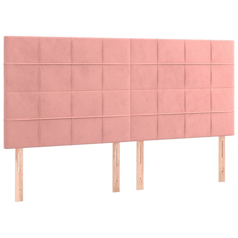 Foto van Vidaxl hoofdborden 4 st 80x5x78/88 cm fluweel roze