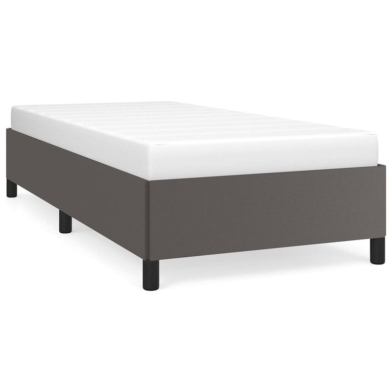 Foto van The living store bedframe - duurzaam kunstleer - 203 x 93 x 35 cm - kleur- grijs