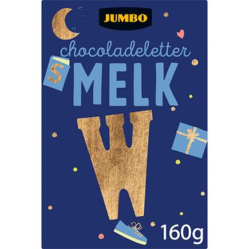 Foto van Jumbo chocoladeletter melk w 160g aanbieding bij jumbo | 2 voor 4.50