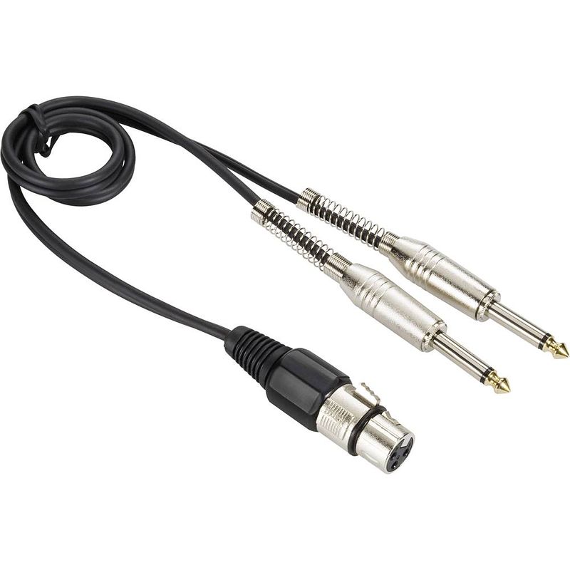 Foto van Paccs paccs audio adapterkabel [2x jackplug male 6,3 mm - 1x xlr-bus] 0.60 m zwart