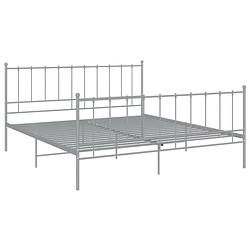 Foto van The living store bedframe - tweepersoons - metaal - grijs - 206 x 145 x 99 cm - geschikt voor 140 x 200 cm matras -