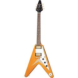 Foto van Epiphone 1958 korina flying v white pickguard elektrische gitaar met koffer