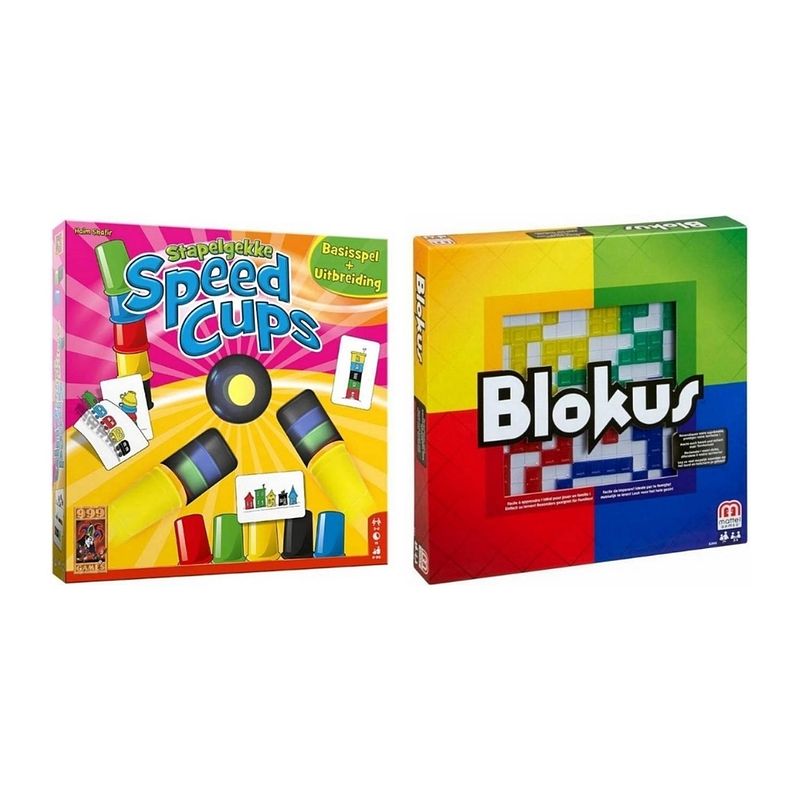 Foto van Spellenbundel - 2 stuks - stapelgekke speedcups - 6 spelers & blokus