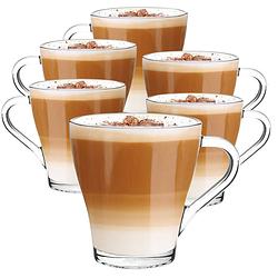 Foto van Koffieglas - theeglazen - cappuccino glazen - latte macchiato glazen - 270ml - set van 6