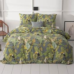 Foto van Sleeptime elegance jungle art 2 - green dekbedovertrek lits-jumeaux (240 x 220 cm + 2 kussenslopen)