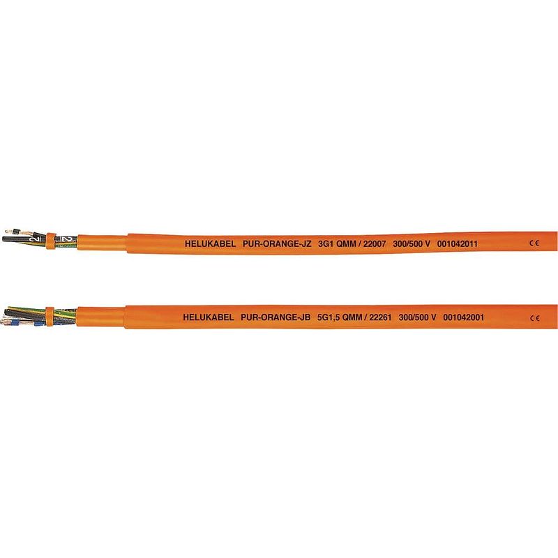 Foto van Helukabel pur-orange jb stuurstroomkabel 3 g 1 mm² oranje 22255-500 500 m