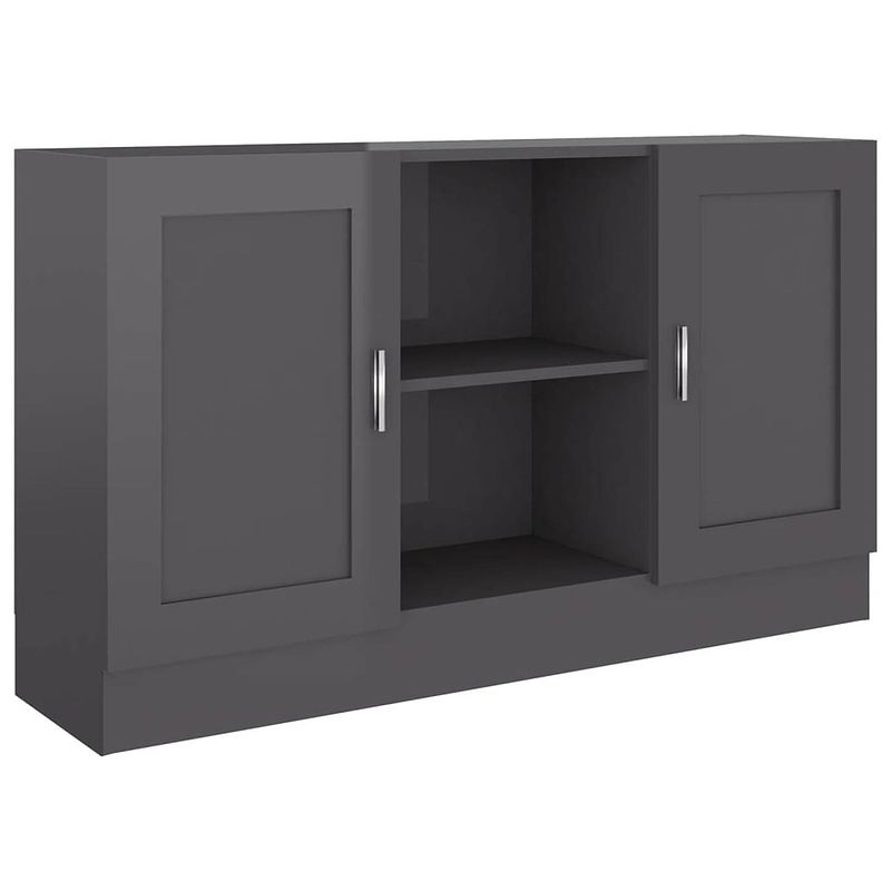 Foto van Vidaxl dressoir 120x30,5x70 cm spaanplaat hoogglans grijs