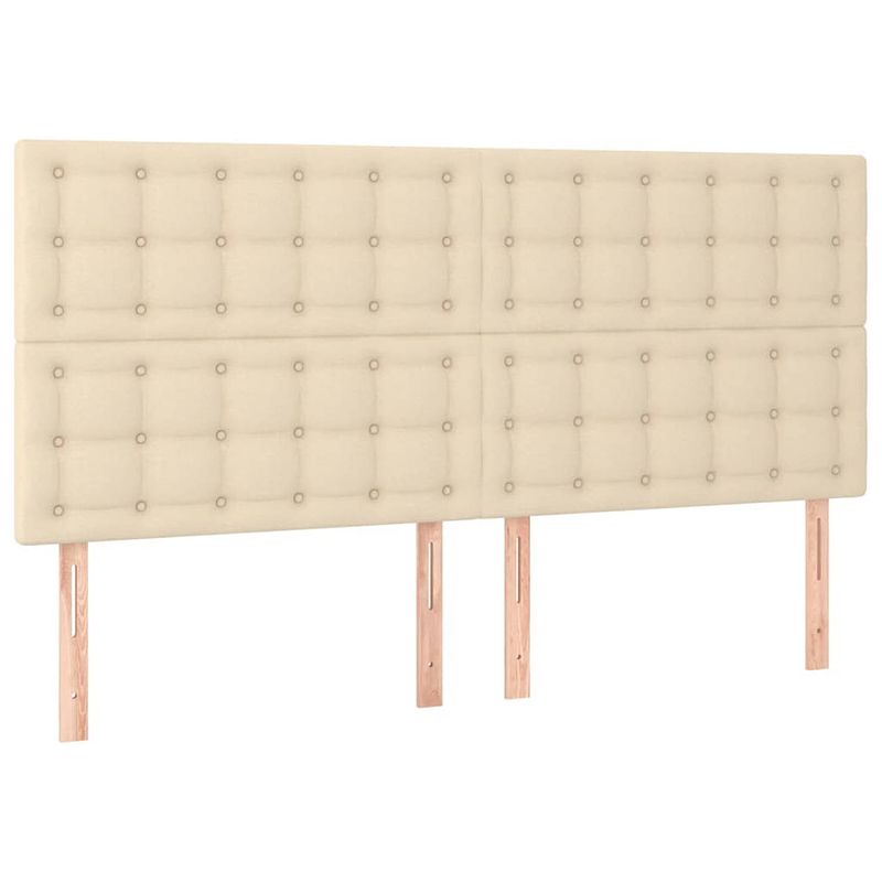 Foto van The living store hoofdbord hoofdeind - 180 x 5 x 118/128 cm - crème