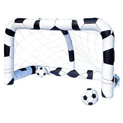 Foto van Bestway opblaasbaar voetbaldoel 213 x 122 x 137 cm zwart/wit