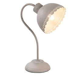 Foto van Haes deco - bureaulamp - shabby chic - vintage / retro lamp, 15x25x35 cm - grijs metaal - tafellamp, sfeerlamp