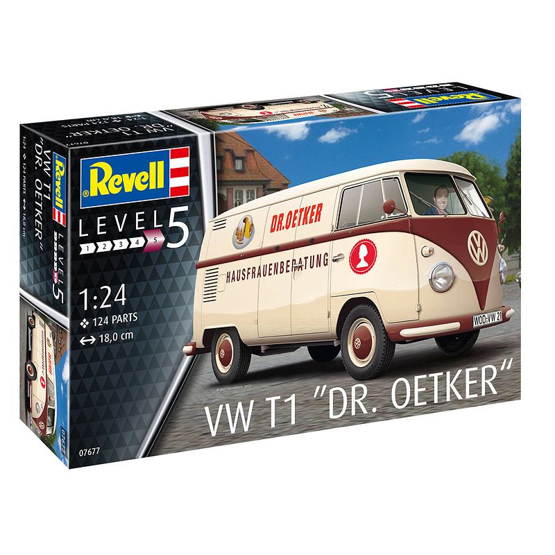 Foto van Revell bouwpakket vw t1 ""dr. oetker"" 18 cm beige 124-delig