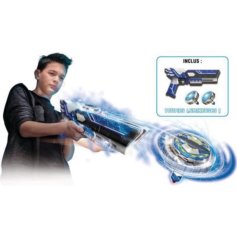 Foto van Silverlit spinner mad door silverlit een mega blaster double shot + 2 led routers - 86311