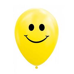 Foto van Wefiesta ballonnen smile 12 cm latex geel 8 stuks