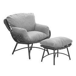 Foto van Garden impressions selene relax loungestoel incl. voetenbank - zwart