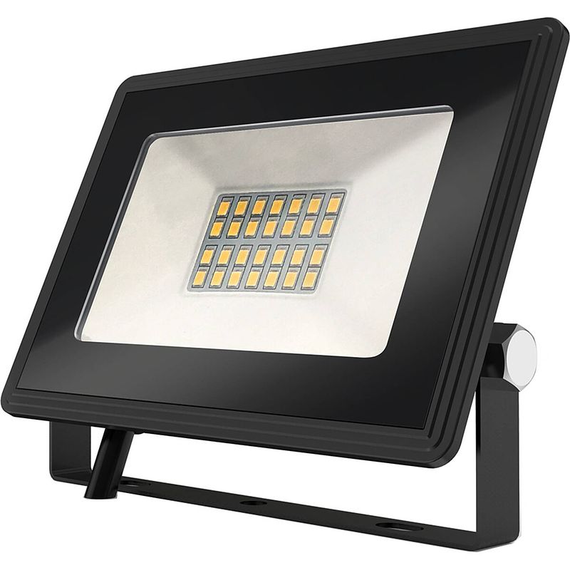 Foto van Led bouwlamp 20 watt - led schijnwerper - aigi iglo - natuurlijk wit 4000k - waterdicht ip65 - mat zwart - aluminium