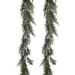 Foto van Louis maes kunstplant takken slinger cipres - 2x - groen - 180 cm - veel takjes - kunstplanten