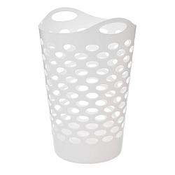 Foto van 5five flexibele wasmand/opbergmand - rond - wit - 60 liter - d41 x h66 cm - wasmanden