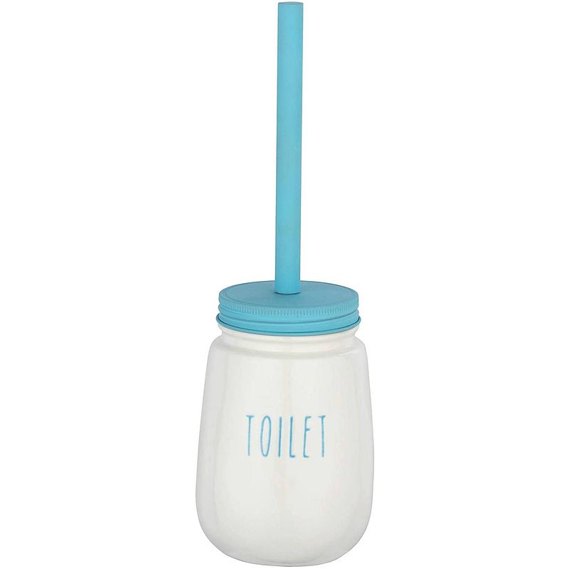 Foto van Wenko toiletborstel tirana 34,5 cm keramiek wit/turquoise