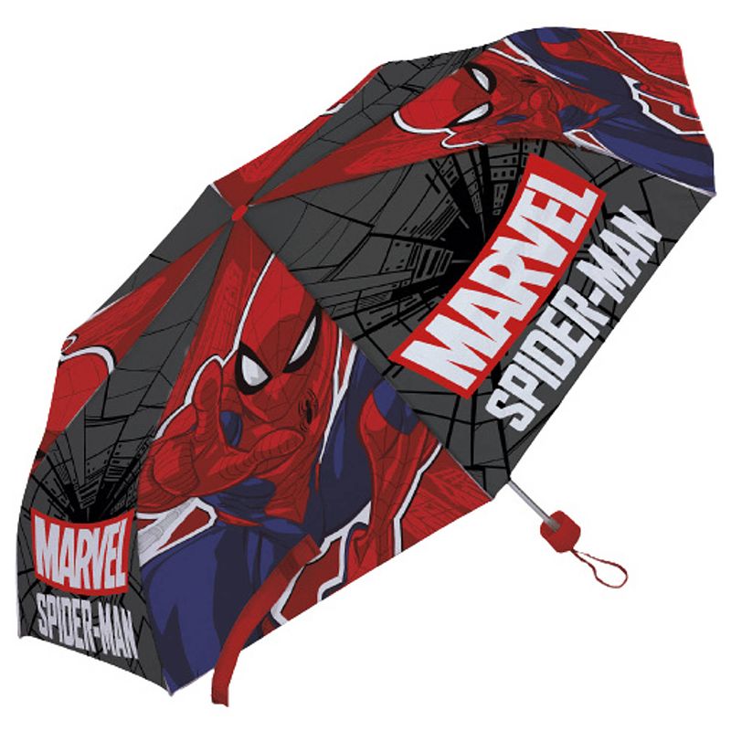 Foto van Marvel kinderparaplu spider-man 40 cm polyester grijs/rood