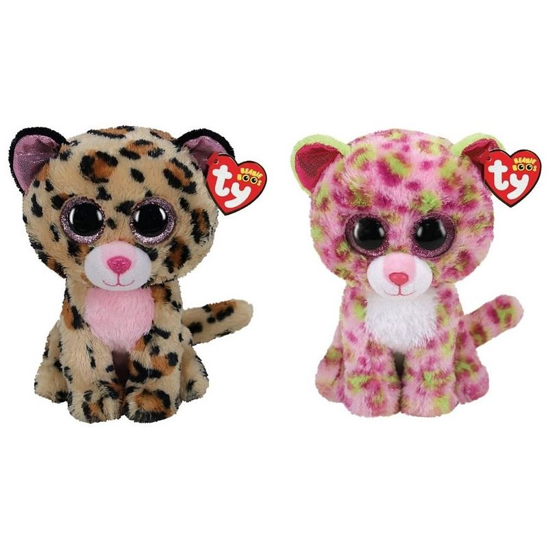 Foto van Ty - knuffel - beanie buddy - livvie leopard & lainey leopard