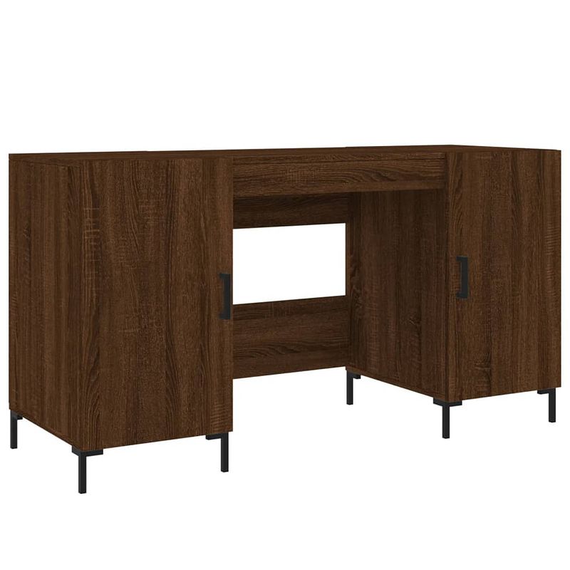 Foto van Vidaxl bureau 140x50x75 cm bewerkt hout bruineikenkleurig