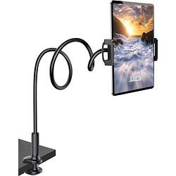 Foto van Lurk® tablethouder flexibel en verstelbaar - telefoonhouder ergonomisch - 95cm lang - universeel - zwart