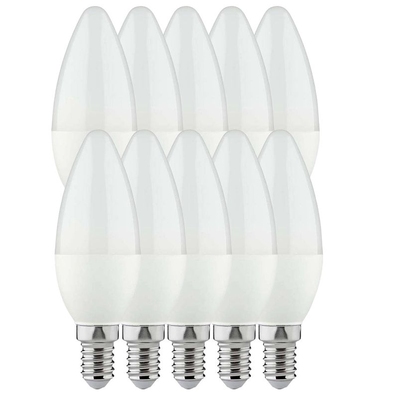 Foto van Proventa longlife led lampen voordeelverpakking met kleine e14 fitting - kaars - 10 x led kaarslamp