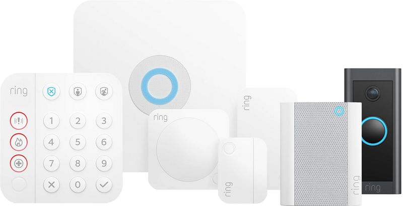 Foto van Ring alarm beveiligingsset (gen. 2) 5-delig + ring video doorbell wired + ring chime gen.2