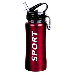 Foto van Sport bidon drinkfles/waterfles sport print rood 420 ml - drinkflessen