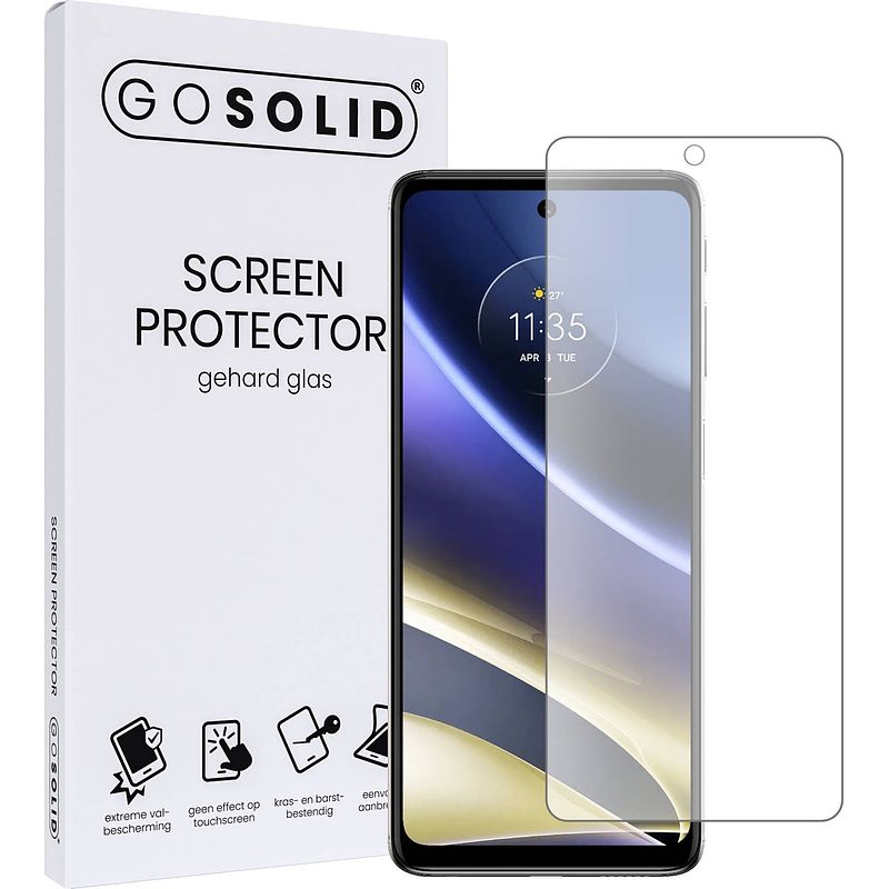 Foto van Go solid! screenprotector voor motorola moto g42 gehard glas