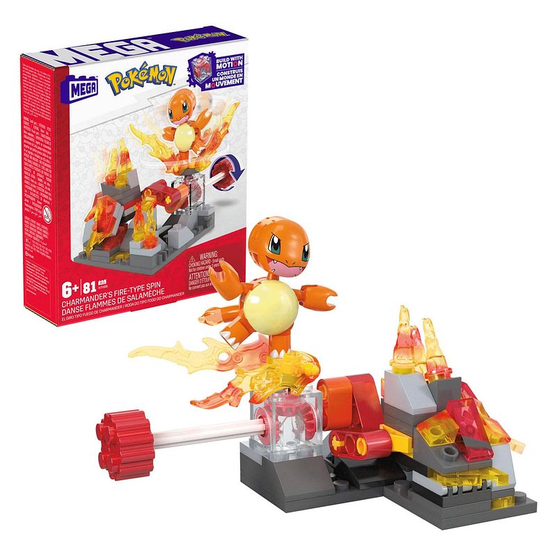 Foto van Mattel - - mega construx pokémon bouwset - charmanders fire-type spin