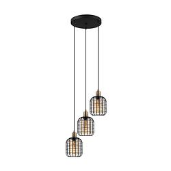 Foto van Eglo chisle hanglamp - e27 - ø 42,5 cm - zwart/amber