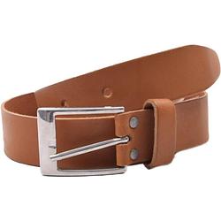 Foto van Riem - riemen - cognac - 3.5 cm - unisex - 100% leren - leder - riem maat 115